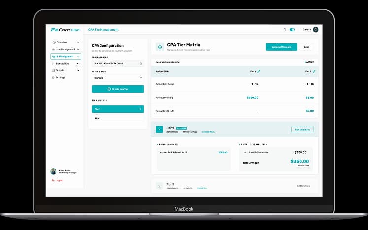 Forex CRM Dashboard